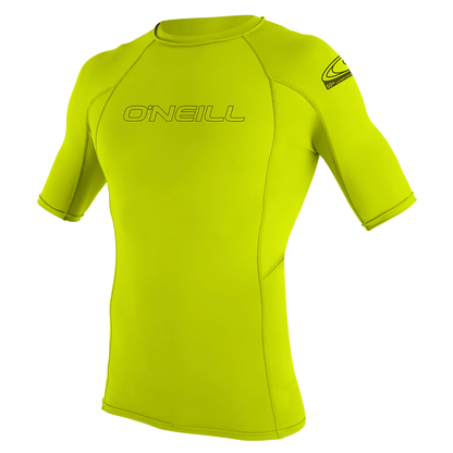 O'Neill Basic Skins Youth Short Sleeve Rash Vest - Lime - Front