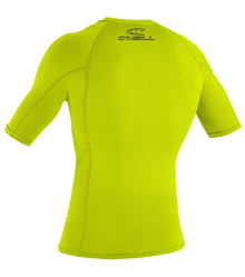 O'Neill Basic Skins Youth Short Sleeve Rash Vest - Lime - Back