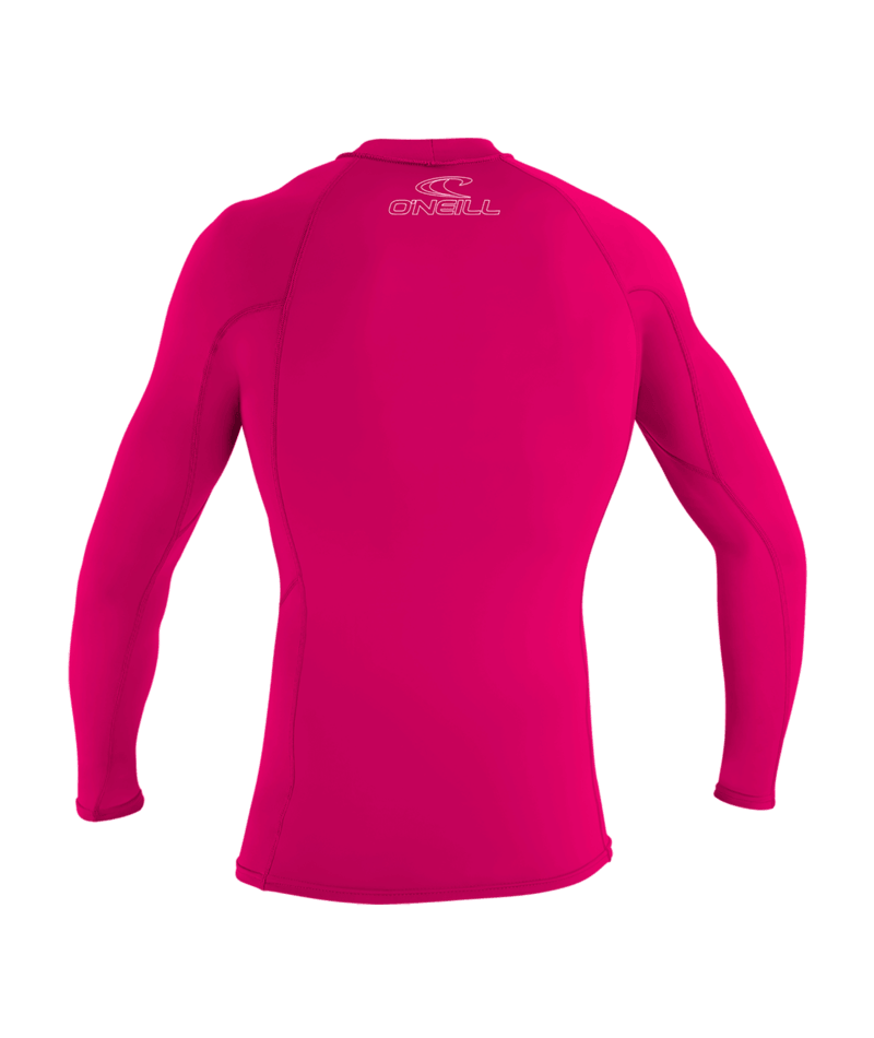 O'Neill Youth Basic Skins Long Sleeve Rash Guard (Age 12) SAMPLE  - Watermelon