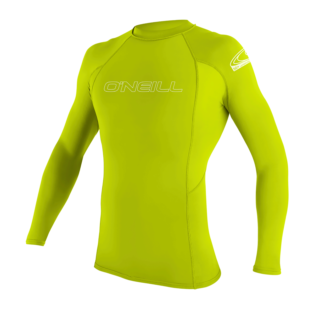 O'Neill Basic Skins Youth Long Sleeve Rash Vest - Lime - Front