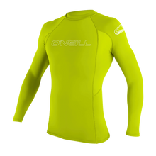 O'Neill Basic Skins Youth Long Sleeve Rash Vest - Lime - Front
