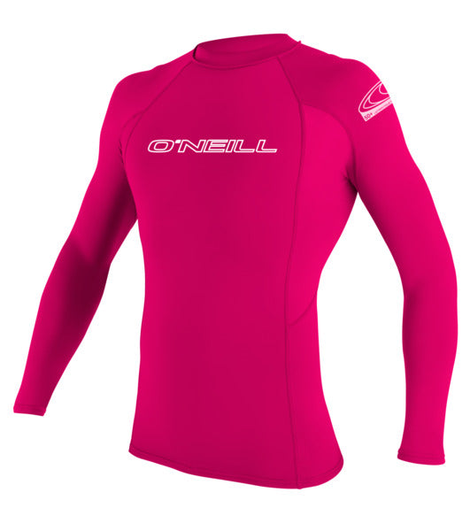 O'Neill Kids Watermelon Pink Rash Vest - Performance fit  - Long Sleeve f