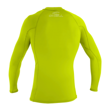 O'Neill Basic Skins Youth Long Sleeve Rash Vest - Lime - Back