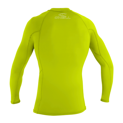 O'Neill Basic Skins Youth Long Sleeve Rash Vest - Lime - Back