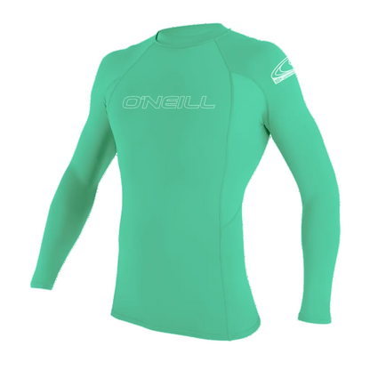 O'Neill Youth Basic Skins Long Sleeve Rash Vest - Light Aqua