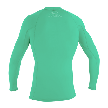 O'Neill Youth Basic Skins Long Sleeve Rash Vest 2021 - Light Aqua - back