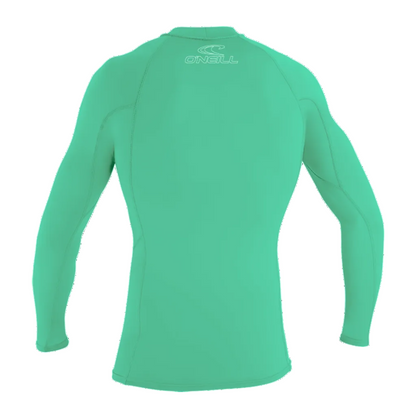 O'Neill Youth Basic Skins Long Sleeve Rash Vest - Light Aqua