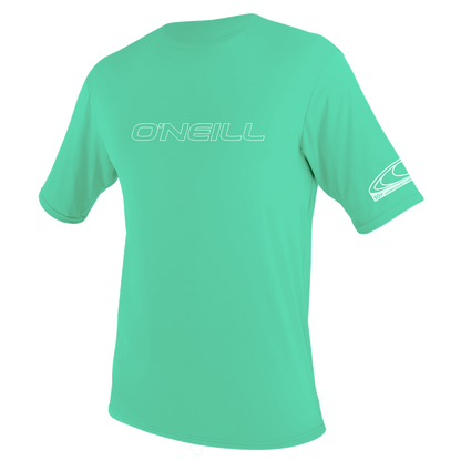 O'Neill Youth Basic Skins Short Sleeve Sun Shirt  2021 - Light Aqua - Front