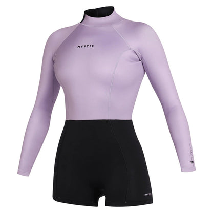 Mystic Lunar Womens Longarm 2mm Back Zip Shorty in Pink/Purple