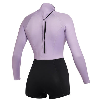 Mystic Lunar Womens Longarm 2mm Back Zip Shorty 2025 - Pink/Purple
