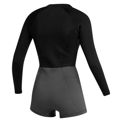 Mystic Lunar Womens Longarm 2mm Chest Zip Shorty 2025 - Black