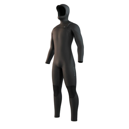 Mystic Motion Hooded Mens 5/3mm Chest Zip Winter Wetsuit in Black