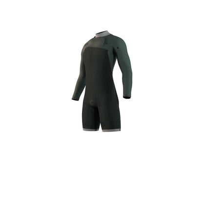 Mystic Motion Mens Longarm 3/2mm Chest Zip Shorty 2025 - Black