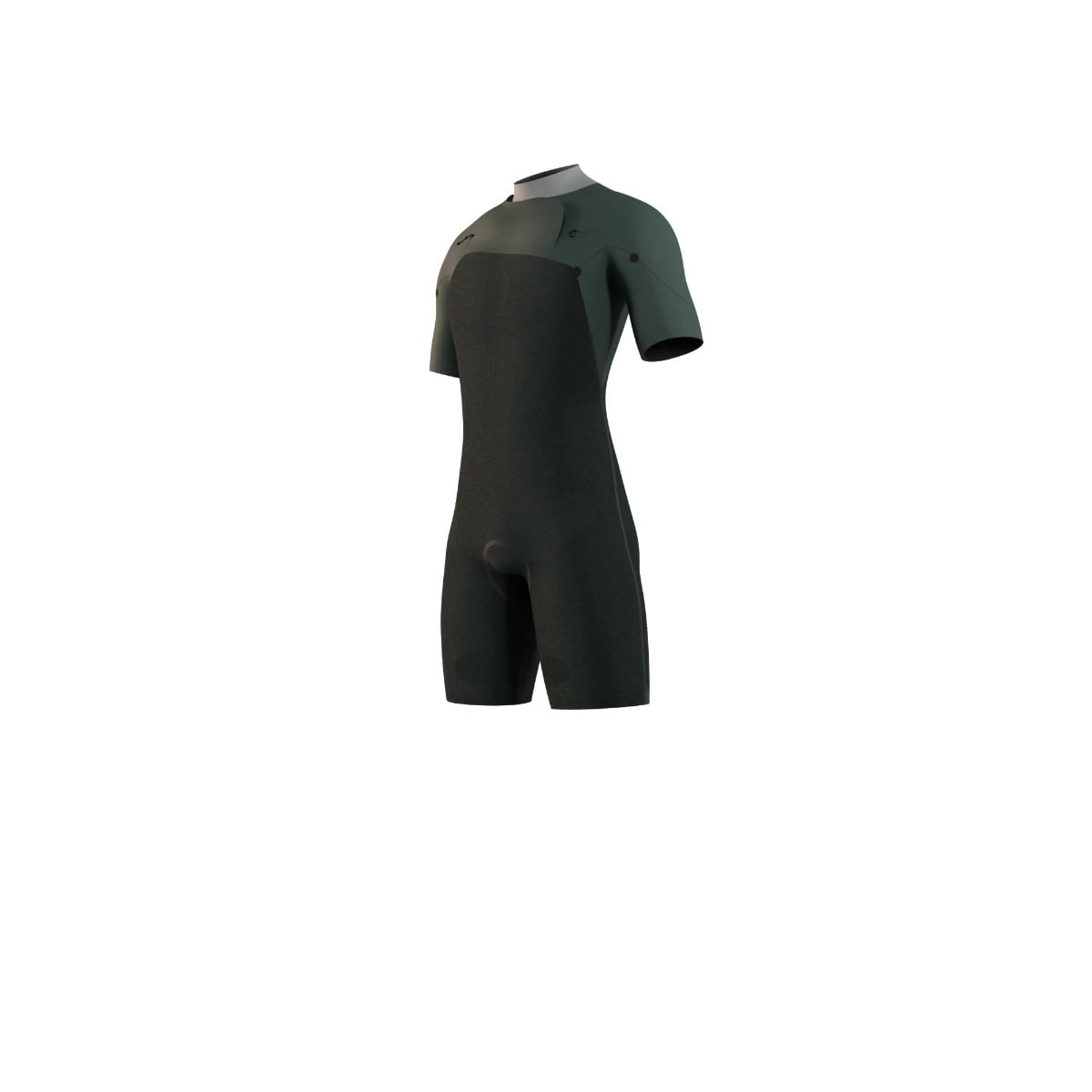 Mystic Motion Mens 3/2mm Chest Zip Summer Shorty 2025 - Black