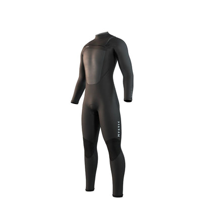 Mystic Brand Mens 3/2mm Chest Zip Flatlock Summer Wetsuit in Black