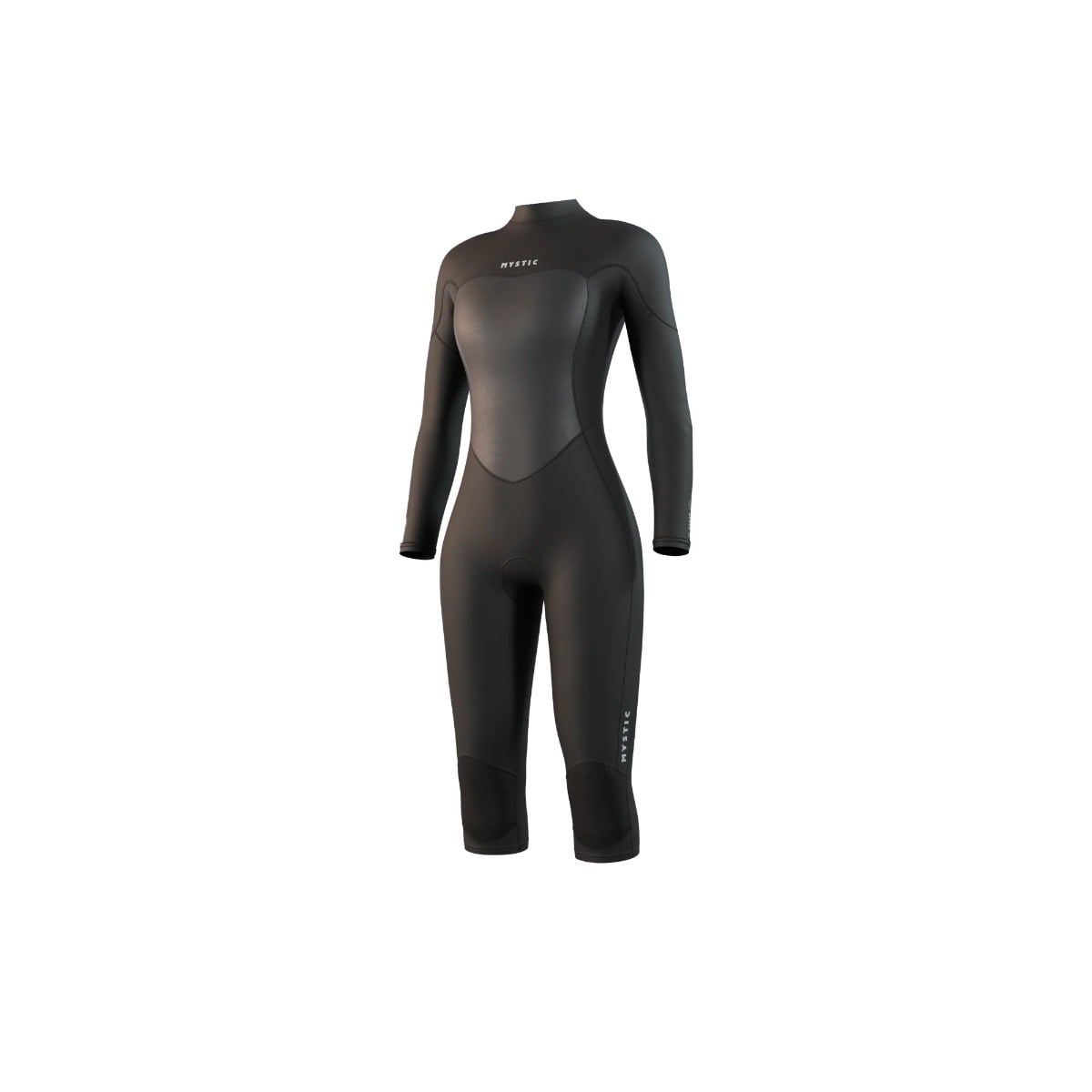 Mystic Brand Womens Back Zip Long Arm 3/2mm Flatlock Shorty in Black