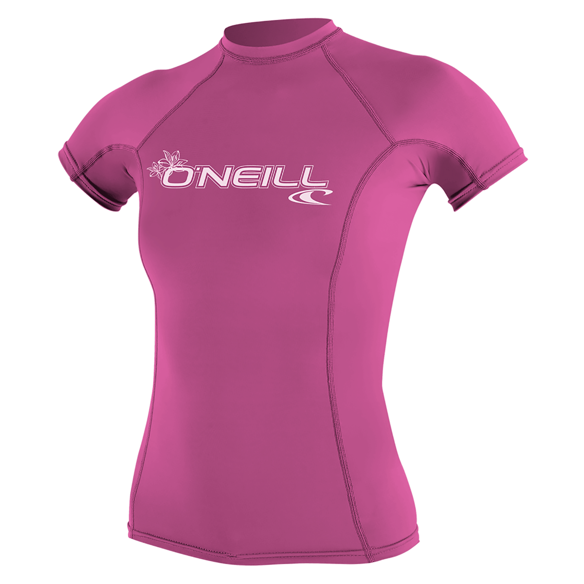 O'Neill Womens Basic Skins Short Sleeve Rash Guard (Small) SAMPLE  - Fox Pink