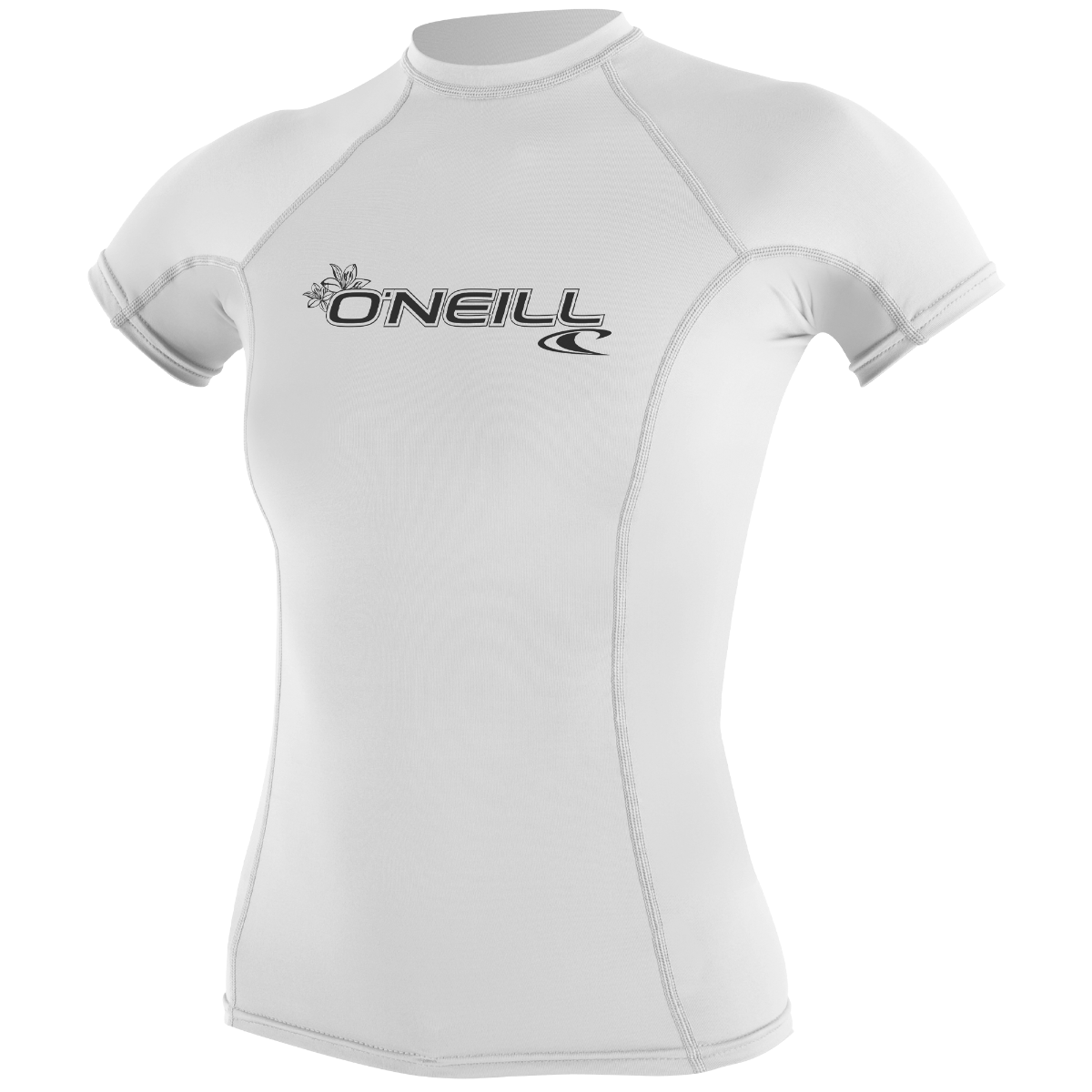 O'Neill Basic Skins Womens Short Sleeve Rash Vest - White - front