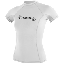 O'Neill Basic Skins Womens Short Sleeve Rash Vest - White - front