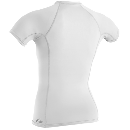 O'Neill Basic Skins Womens Short Sleeve Rash Vest - White - Back