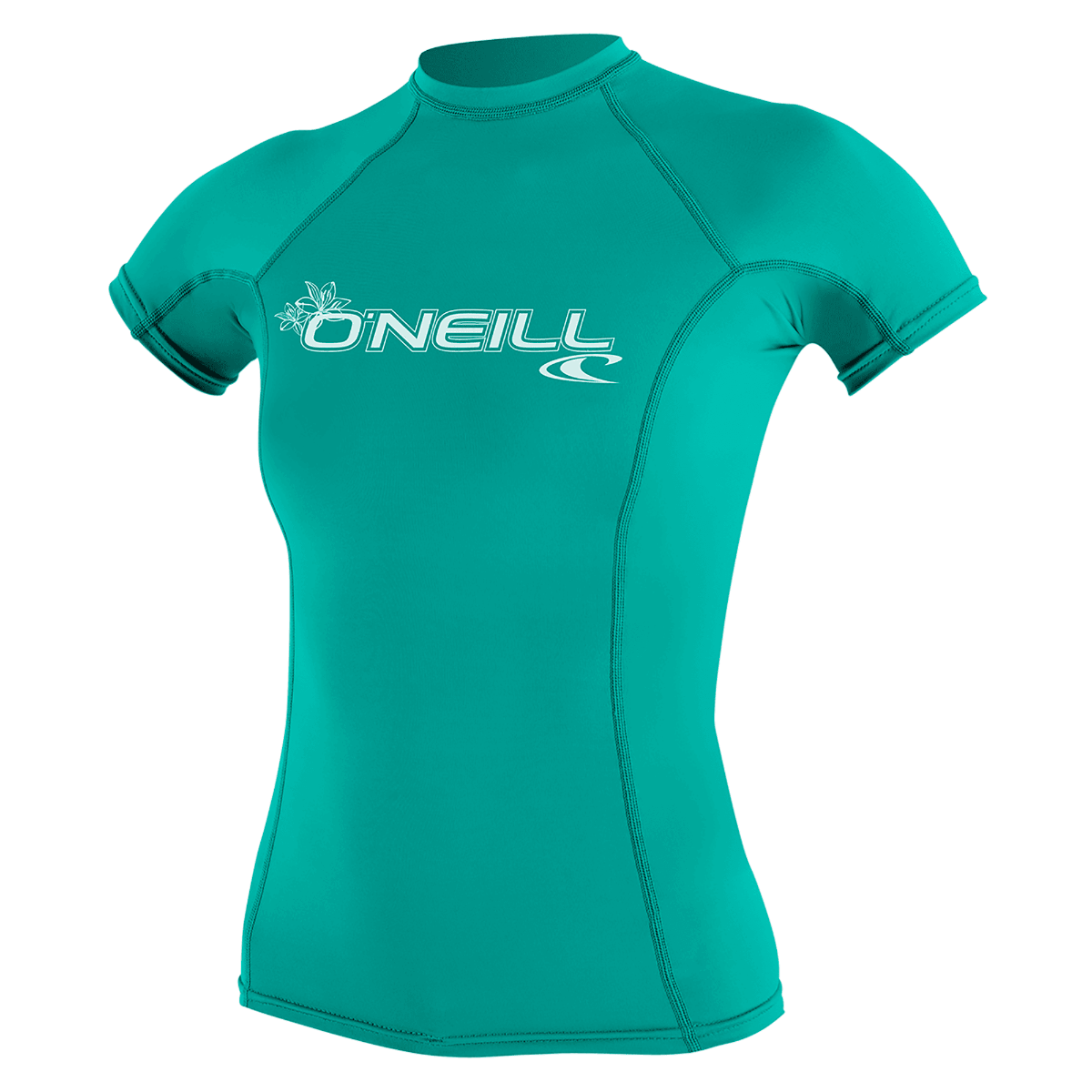O'Neill Basic Skins Womens Short Sleeve Rash Vest - Light Aqua - Font