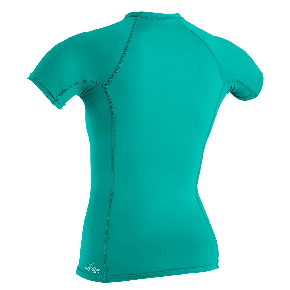 O'Neill Basic Skins Womens Short Sleeve Rash Vest - Light Aqua - Back