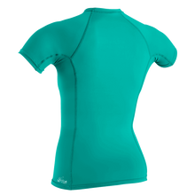 O'Neill Basic Skins Womens Short Sleeve Rash Vest - Light Aqua - Back