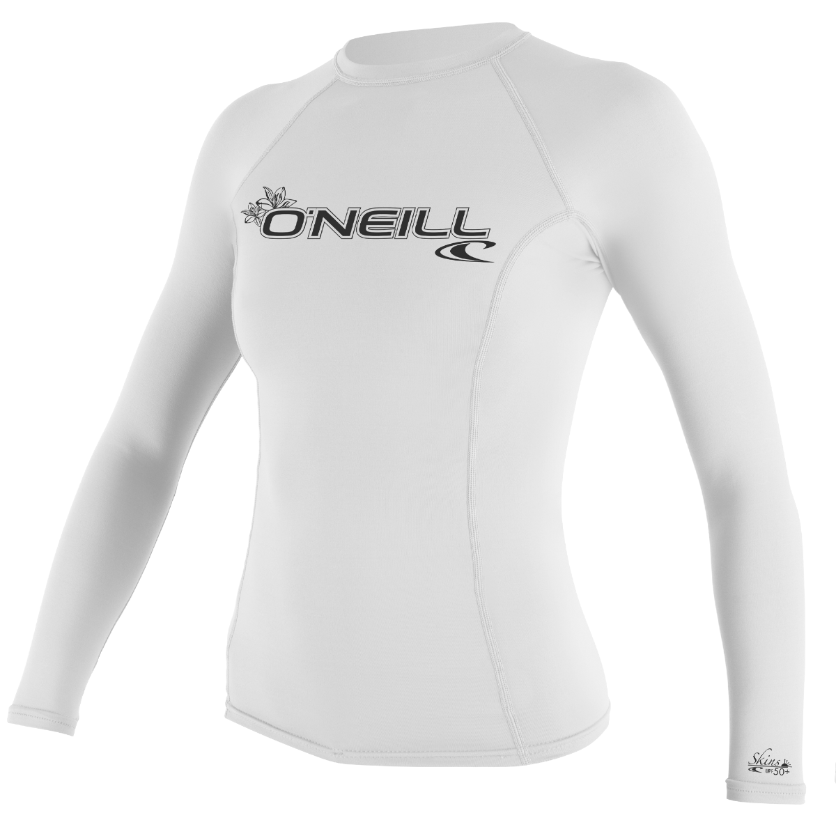 O'Neill Basic Skins Womens Long Sleeve Rash Vest - White - Front