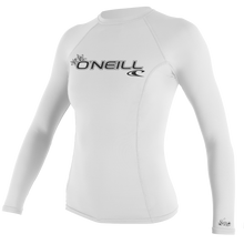 O'Neill Basic Skins Womens Long Sleeve Rash Vest - White - Front