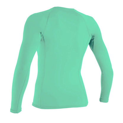 O'Neill Basic Skins Women's Long Sleeve Rash Guard - Light Aqua