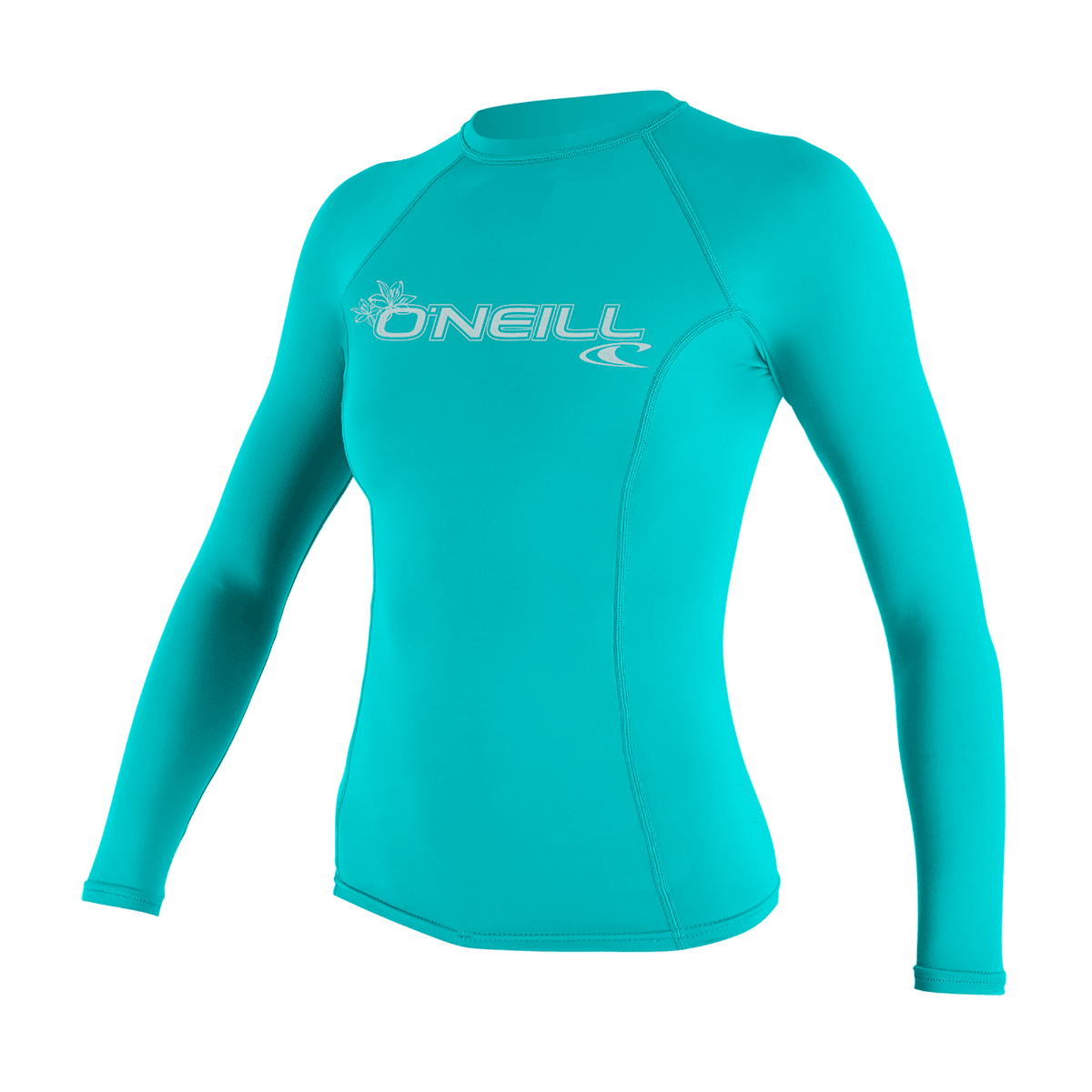 O'Neill Womens Basic Skins Long Sleeve Rash Guard (Small) SAMPLE  - Light Aqua