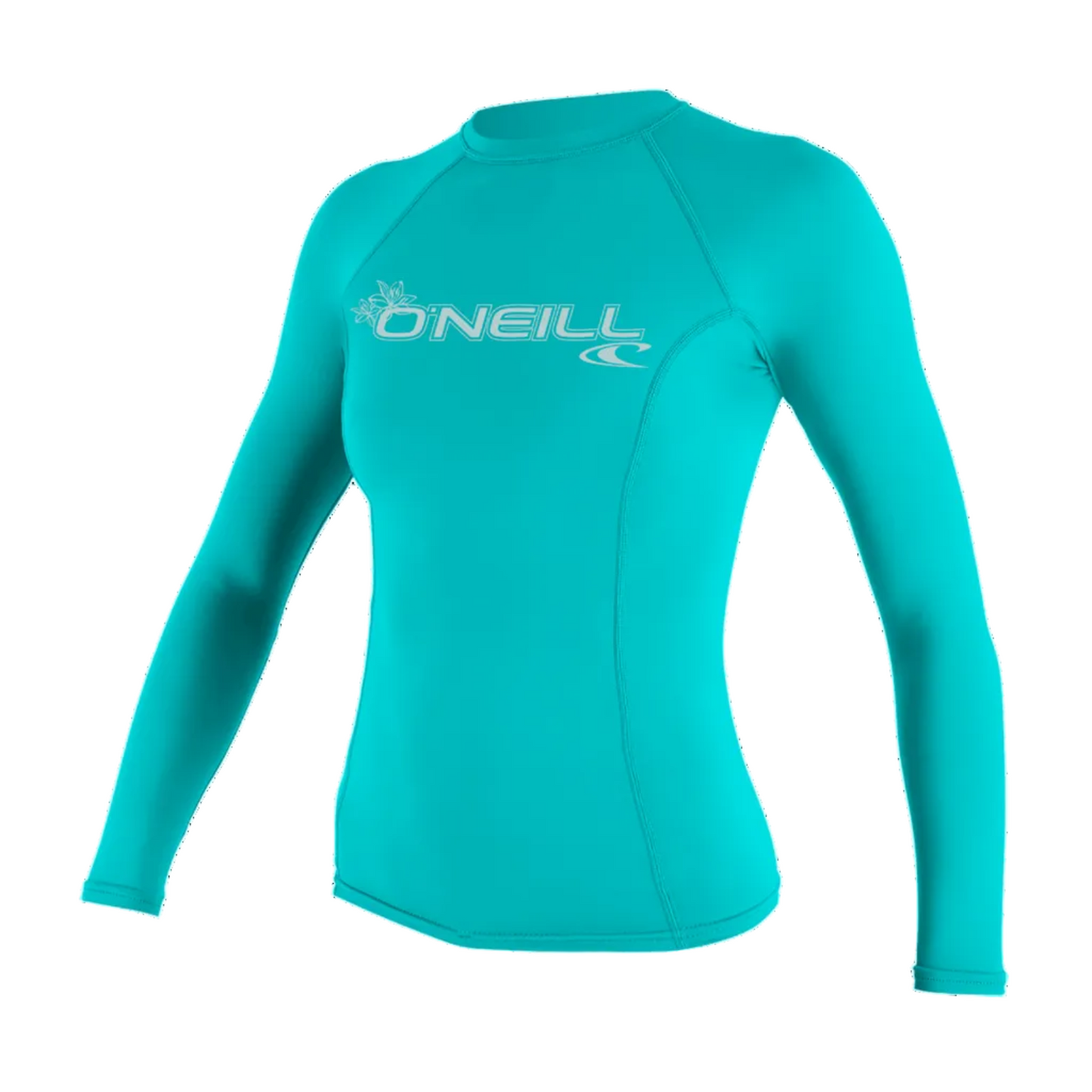 O'Neill Basic Skins Women's Long Sleeve Rash Guard (Small) SAMPLE  - Light Aqua