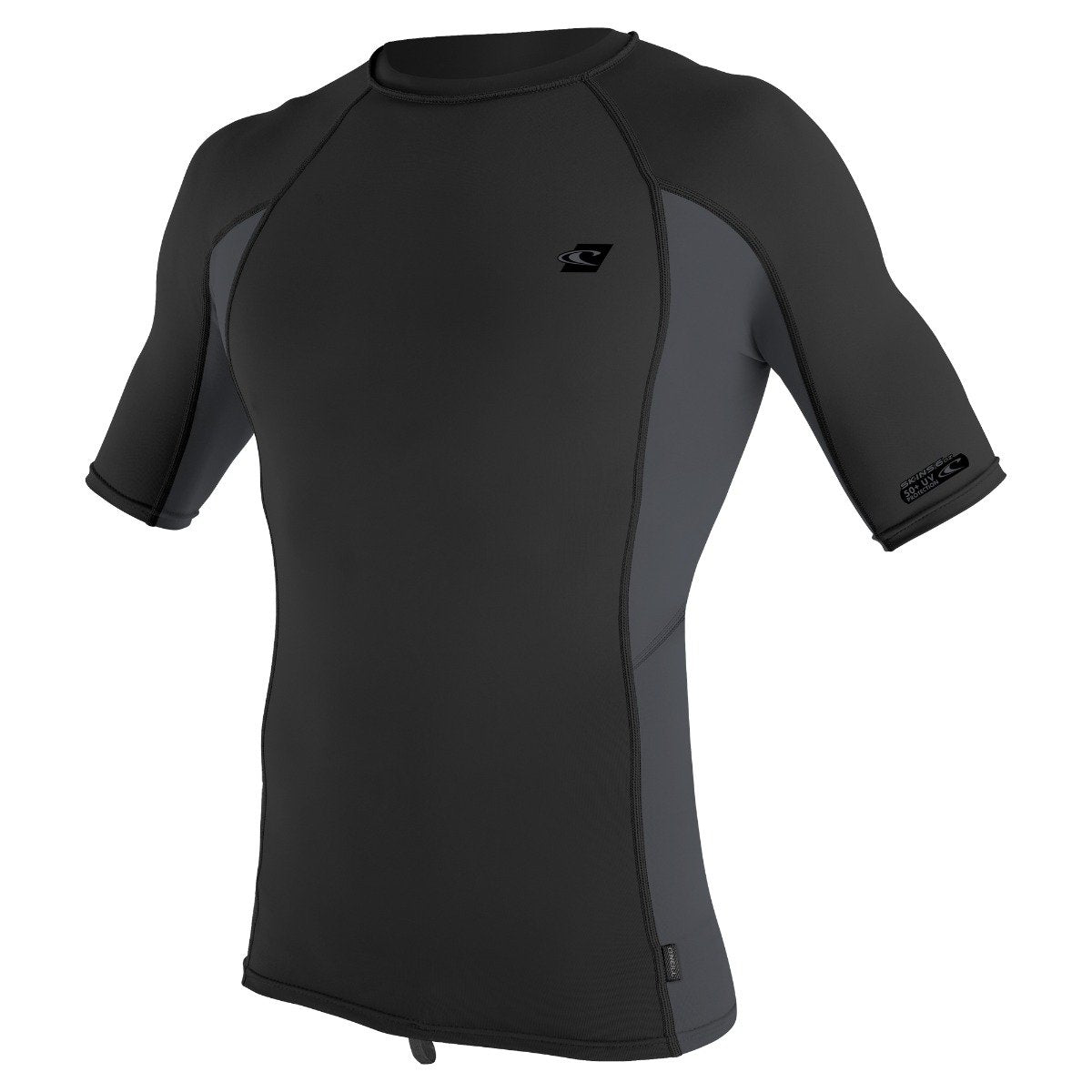 O'Neill Premium Skins Short-Sleeved Rash Guard in Black/Graphite/Black