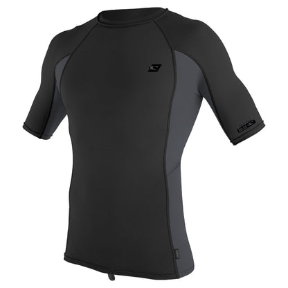 O'Neill Premium Skins Short-Sleeved Rash Guard in Black/Graphite/Black