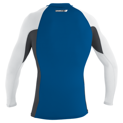O'Neill Premium Skins Men's Long Sleeve Rash Guard - Deep Sea / Graphite / White