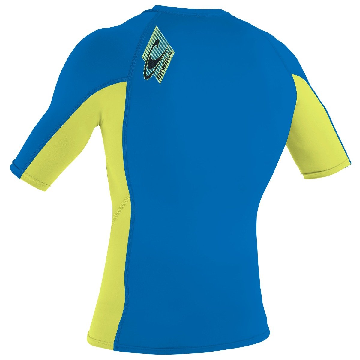 O'Neill Premium Skins Boys Short Sleeve Rash Guard - Ocean/ Electric Lime - Back