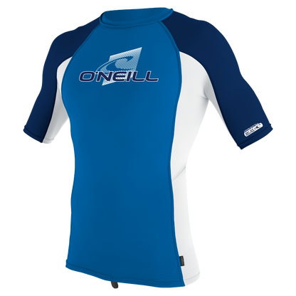 O'Neill Premium Skins Youth Short Sleeve Rash Guard - Ocean / White / Navy