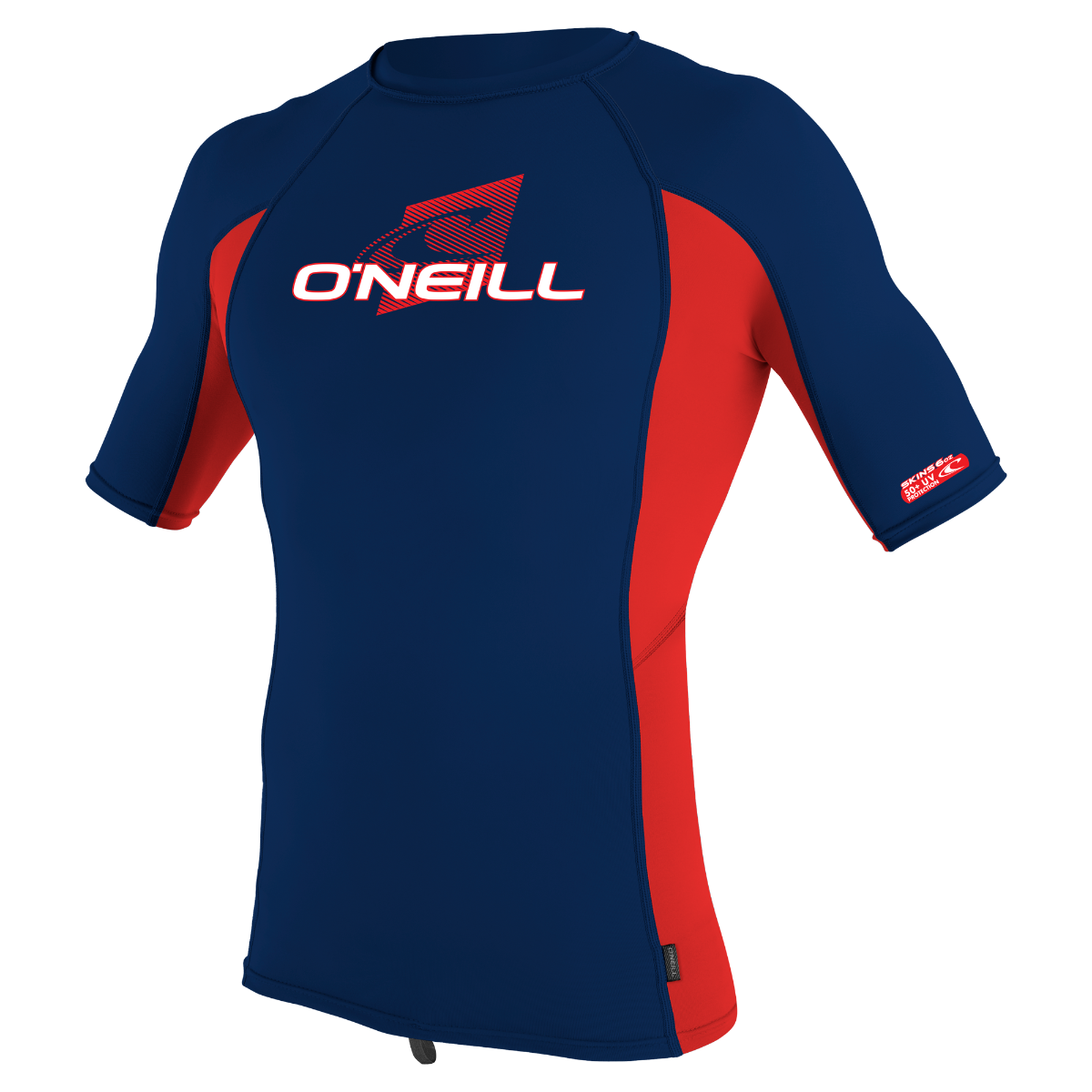 O'Neill Premium Skins Youth Short Sleeve Rash Guard  - Navy/Red