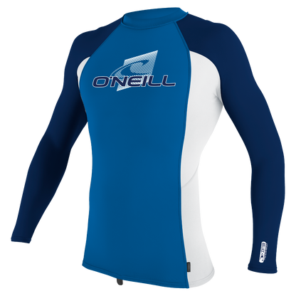 O'Neill Premium Skins Youth Long Sleeve Rash Guard - Ocean / White / Navy