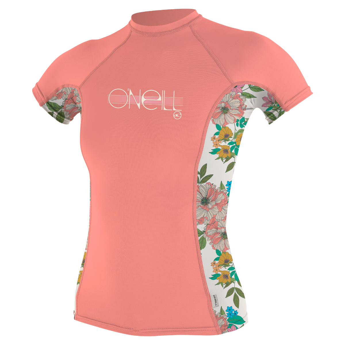 O'Neill Premium Skins Girls Short Sleeve Rash Guard - Desert Flower / Carafloral