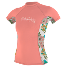 O'Neill Premium Skins Girls Short Sleeve Rash Guard - Desert Flower / Carafloral