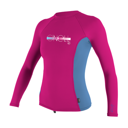 O'Neill Premium Skins Girls Long Sleeve Rash Guard  - Berry - Front