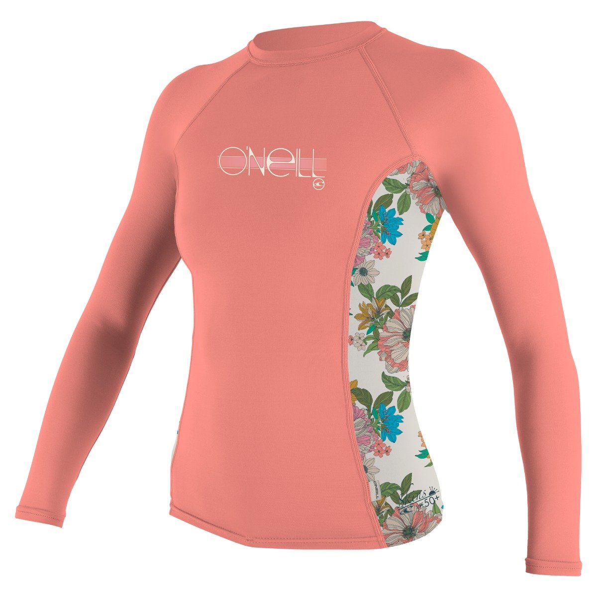 O'Neill Girls Premium Skins Long-Sleeved Rash Guard in Desert Flower / Carafloral