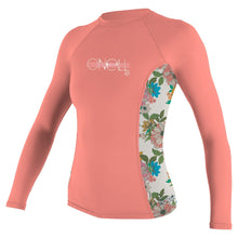 O'Neill Girls Premium Skins Long-Sleeved Rash Guard in Desert Flower / Carafloral