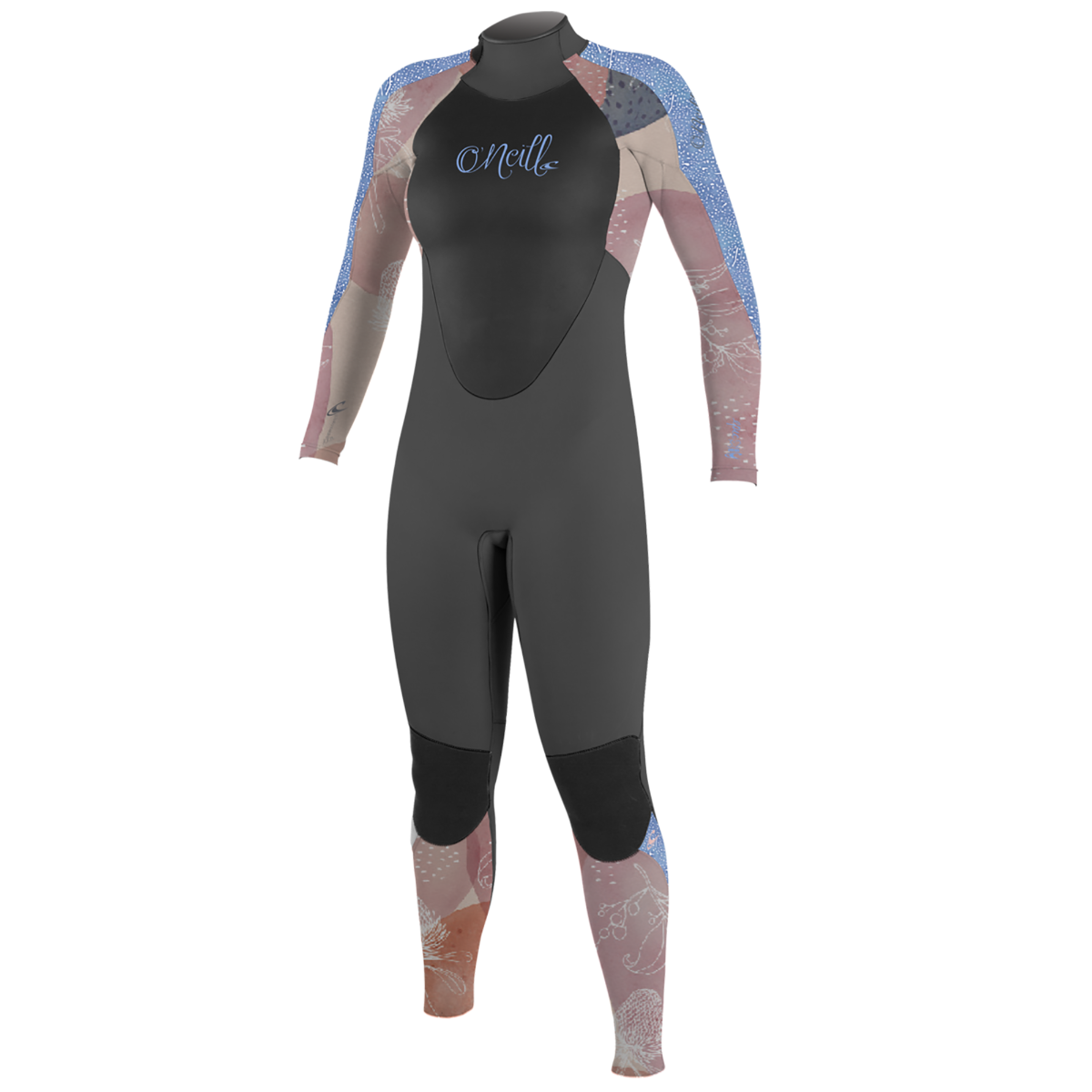 O'Neill Epic 3/2mm Girls Back Zip Wetsuit - Graphite/Desert/Bloom - Front
