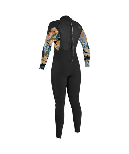 O'Neill Women's Epic 3/2mm Back Zip Wetsuit - Black/Demiflor