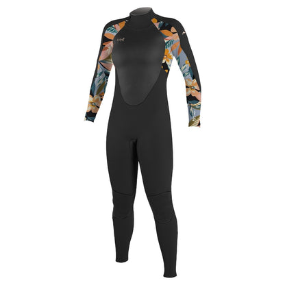 O'Neill Epic Women's 4/3mm Back Zip Full Wetsuit - Black/Demiflor