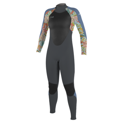 O'Neill Epic 3/2mm Girls Back Zip Summer Wetsuit - Graphite/Dahlia/Infinity