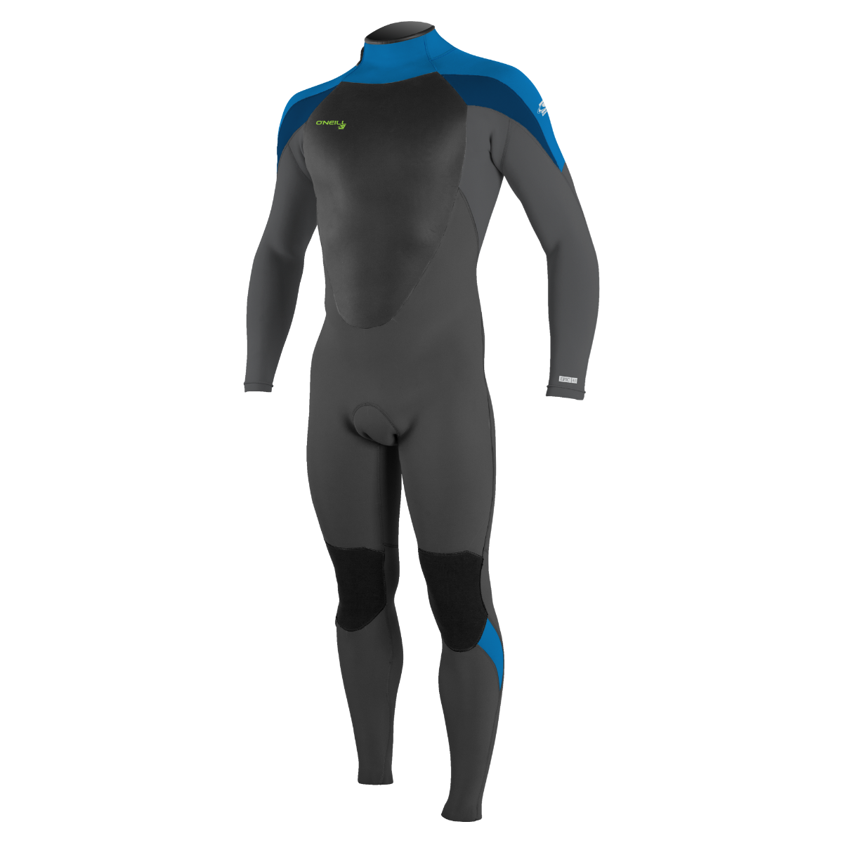 O'NEILL EPIC 4/3MM KIDS BACK ZIP WARM WETSUIT IN GRAPHITE/ BALIBLU / DEEP SEA