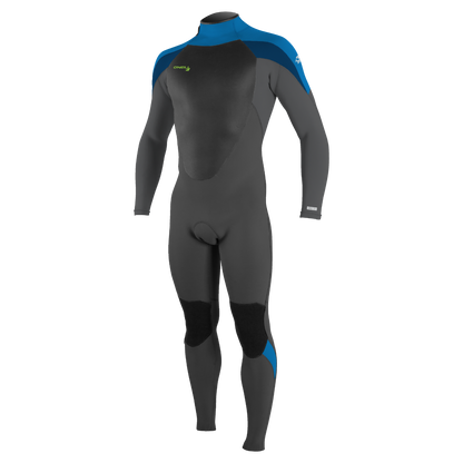 O'NEILL EPIC 4/3MM KIDS BACK ZIP WARM WETSUIT IN GRAPHITE/ BALIBLU / DEEP SEA